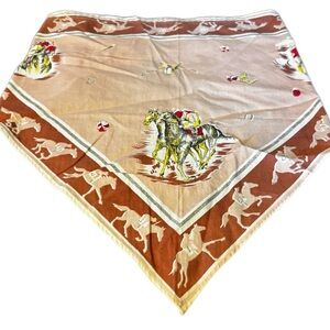 Equestrian Print Bandana in Brown and Cream